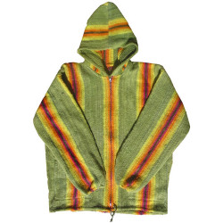 Bunte Wolljacke mit Reißverschluss - Reine Schafwolle