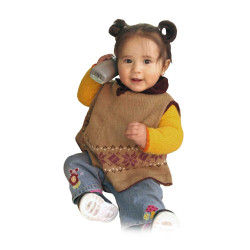 Ärmelloser Poncho für Kinder - 100% Alpakawolle