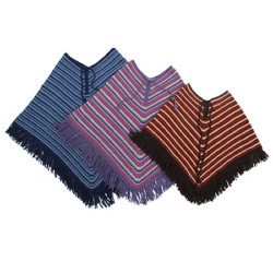 Vintage Poncho für Kinder - 100% Alpakawolle