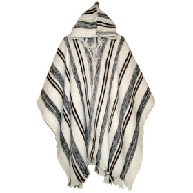 Poncho "Huayna" mit Kapuze - Schafwolle