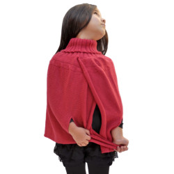 Poncho Mantel für Mädchen - 100% alpaka wolle