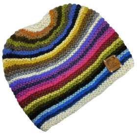 Handgestrickte Regenbogenmütze Standardgröße
