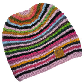 Handgestrickte Regenbogenmütze Standardgröße