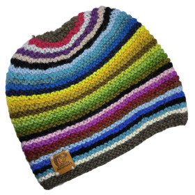 Handgestrickte Regenbogenmütze Standardgröße