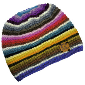 Handgestrickte Regenbogenmütze Standardgröße