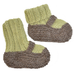 Handgestrickte Babyschühchen - Reine Alpakawolle