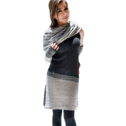 Gestrickte wabenmuster Kleid - Alpakawolle