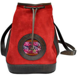 Umhängetasche in Sackform - Echtes Leder